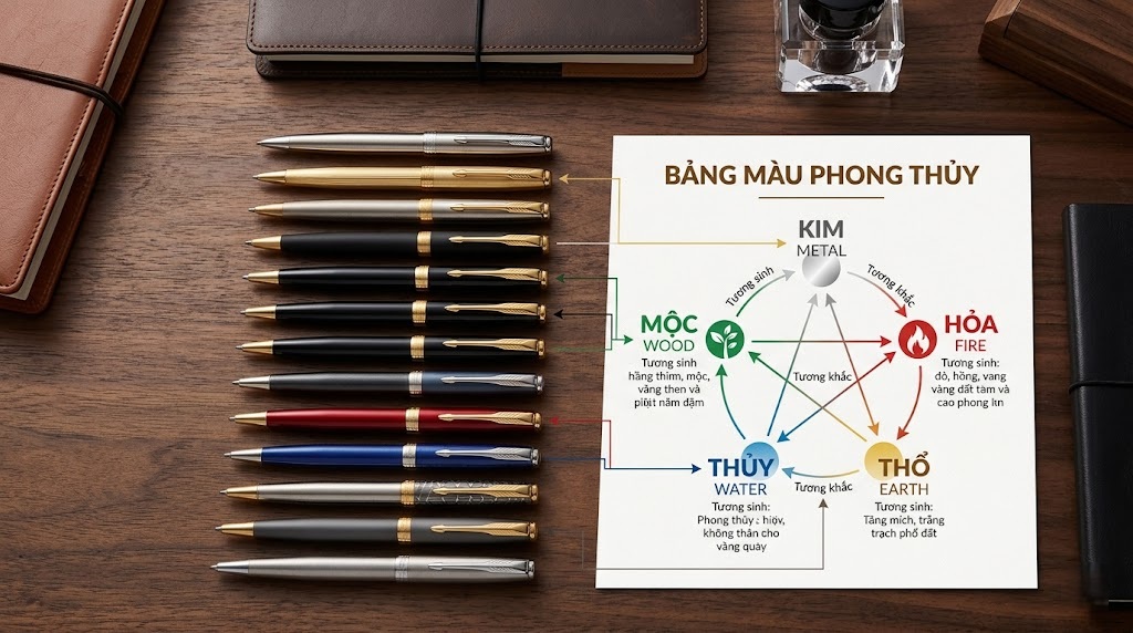 lựa chọn màu sắc vỏ bút hợp bản mệnh là bí quyết giúp doanh nhân thu hút tài lộc và sự hanh thông trong các quyết định kinh doanh