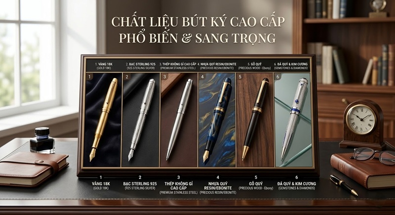 bút ký cao cấp nên chọn chất liệu gì
