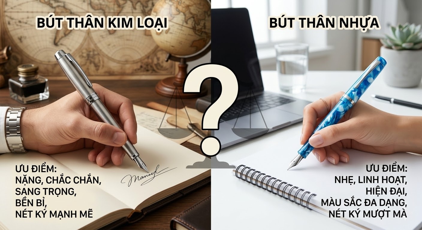 bút ký thân kim loại hay thân nhựa tốt hơn