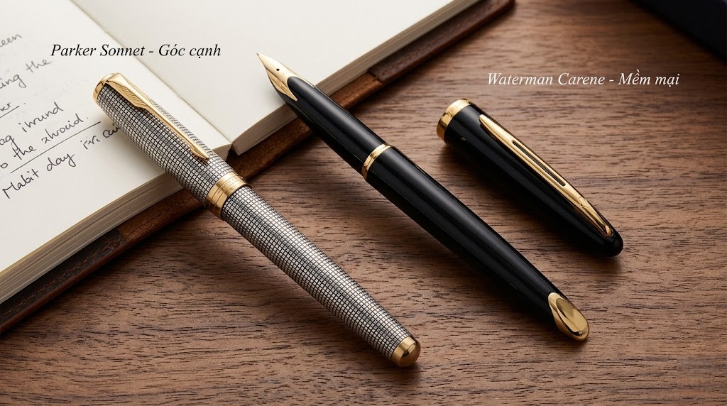 sự đối lập hoàn hảo trong thiết kế Parker và Waterman